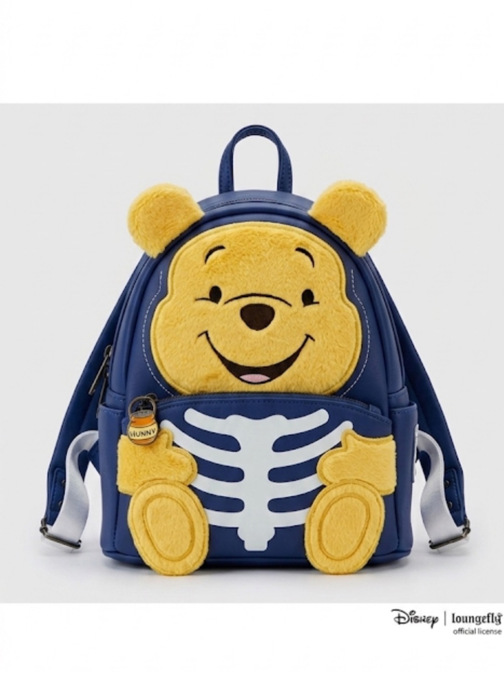 Loungefly Navy and Yellow Winnie the Pooh Skeleton Mini Backpack